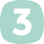The number 3 in white with a light green background